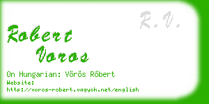 robert voros business card