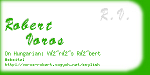 robert voros business card